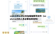 soul上的认识让你加蝙蝠聊天软件（soul上认识的人有必要加微信吗）