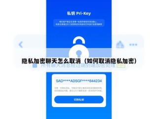 隐私加密聊天怎么取消（如何取消隐私加密）