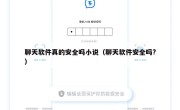 聊天软件真的安全吗小说（聊天软件安全吗?）