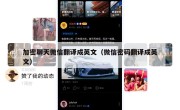 加密聊天微信翻译成英文（微信密码翻译成英文）