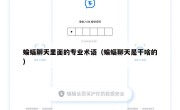 蝙蝠聊天里面的专业术语（蝙蝠聊天是干啥的）