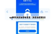 qq聊天消息加密啥意思（消息加密算法）