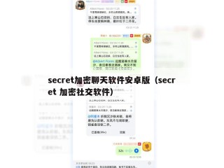 secret加密聊天软件安卓版（secret 加密社交软件）