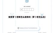 搜索萝卜密聊怎么搜索的（萝卜密怎么吃）
