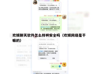 欢娱聊天软件怎么样啊安全吗（欢娱网络是干嘛的）