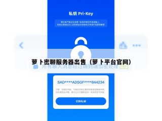 萝卜密聊服务器出售（萝卜平台官网）
