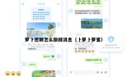 萝卜密聊怎么撤回消息（卜萝卜萝蜜）