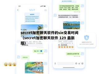 secret加密聊天软件的sie交易时间（secret加密聊天软件 129 最新版）
