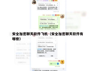 安全加密聊天软件飞机（安全加密聊天软件有哪些）