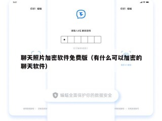 聊天照片加密软件免费版（有什么可以加密的聊天软件）