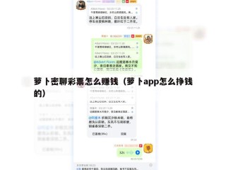 萝卜密聊彩票怎么赚钱（萝卜app怎么挣钱的）