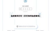 加密聊天钉钉（钉钉如何加密聊天）