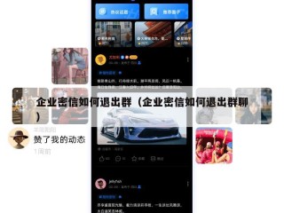 企业密信如何退出群（企业密信如何退出群聊）