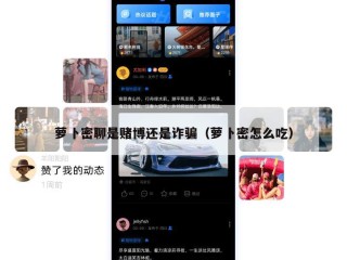 萝卜密聊是赌博还是诈骗（萝卜密怎么吃）
