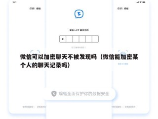 微信可以加密聊天不被发现吗（微信能加密某个人的聊天记录吗）