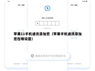 苹果11手机通讯录加密（苹果手机通讯录加密在哪设置）