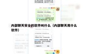 内部聊天安全的软件叫什么（内部聊天用什么软件）
