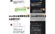 msn怎么加密聊天记录（msn聊天软件怎么设置中文）