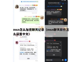 msn怎么加密聊天记录（msn聊天软件怎么设置中文）