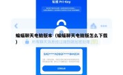 蝙蝠聊天电脑版本（蝙蝠聊天电脑版怎么下载）