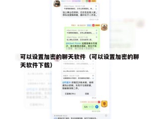 可以设置加密的聊天软件（可以设置加密的聊天软件下载）