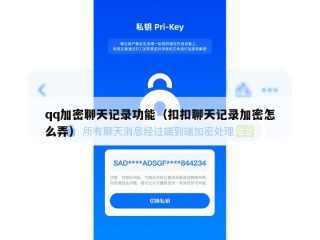 qq加密聊天记录功能（扣扣聊天记录加密怎么弄）