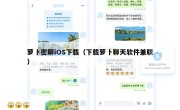 萝卜密聊iOS下载（下载萝卜聊天软件兼职）
