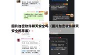 图片加密软件聊天安全吗（图片加密软件聊天安全吗苹果）