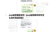 pop加密聊天软件（pop加密聊天软件怎么定时发送消息）