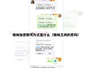 姐妹加密聊天方式是什么（姐妹之间的密码）