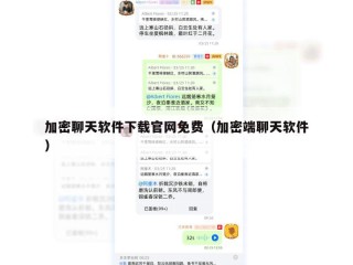 加密聊天软件下载官网免费（加密端聊天软件）