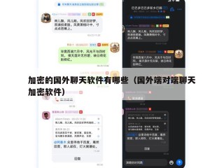 加密的国外聊天软件有哪些（国外端对端聊天加密软件）