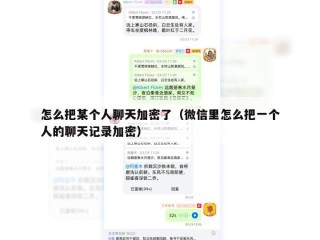 怎么把某个人聊天加密了（微信里怎么把一个人的聊天记录加密）
