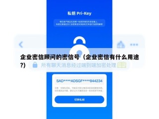 企业密信顾问的密信号（企业密信有什么用途?）