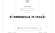 萝卜密聊服务器怎么进（萝卜密怎么吃）