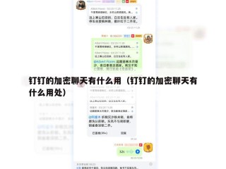 钉钉的加密聊天有什么用（钉钉的加密聊天有什么用处）