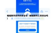 蝙蝠聊天软件的安全性（蝙蝠聊天工具安全吗）
