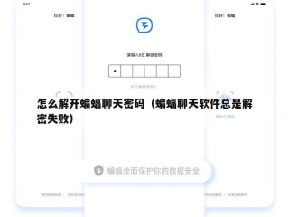 怎么解开蝙蝠聊天密码（蝙蝠聊天软件总是解密失败）
