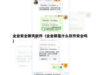 企业安全聊天软件（企业聊是什么软件安全吗）