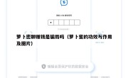 萝卜密聊赚钱是骗局吗（萝卜蜜的功效与作用及图片）