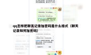 qq怎样把聊天记录加密码是什么格式（聊天记录如何加密码）