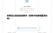 宏聊怎么取消加密聊天（宏聊手机赚钱是真的吗）
