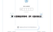 萝卜密聊能转账吗（萝卜蜜的做法）