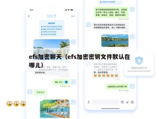efs加密聊天（efs加密密钥文件默认在哪儿）