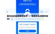 英文名的加密聊天软件（一款英文名的聊天软件）