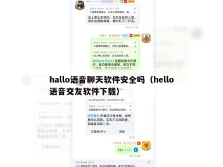 hallo语音聊天软件安全吗（hello语音交友软件下载）