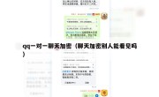 qq一对一聊天加密（聊天加密别人能看见吗）