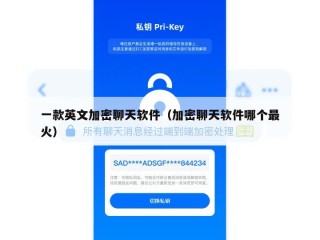 一款英文加密聊天软件（加密聊天软件哪个最火）