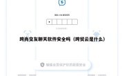 跨尚交友聊天软件安全吗（跨贸云是什么）