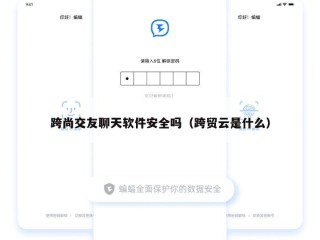跨尚交友聊天软件安全吗（跨贸云是什么）